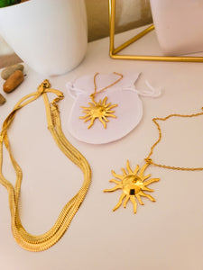 Chunky sun & Snake chain