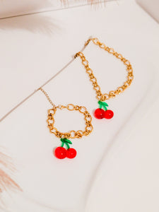 Cuban cherry necklace y bracelets 🍒🍒