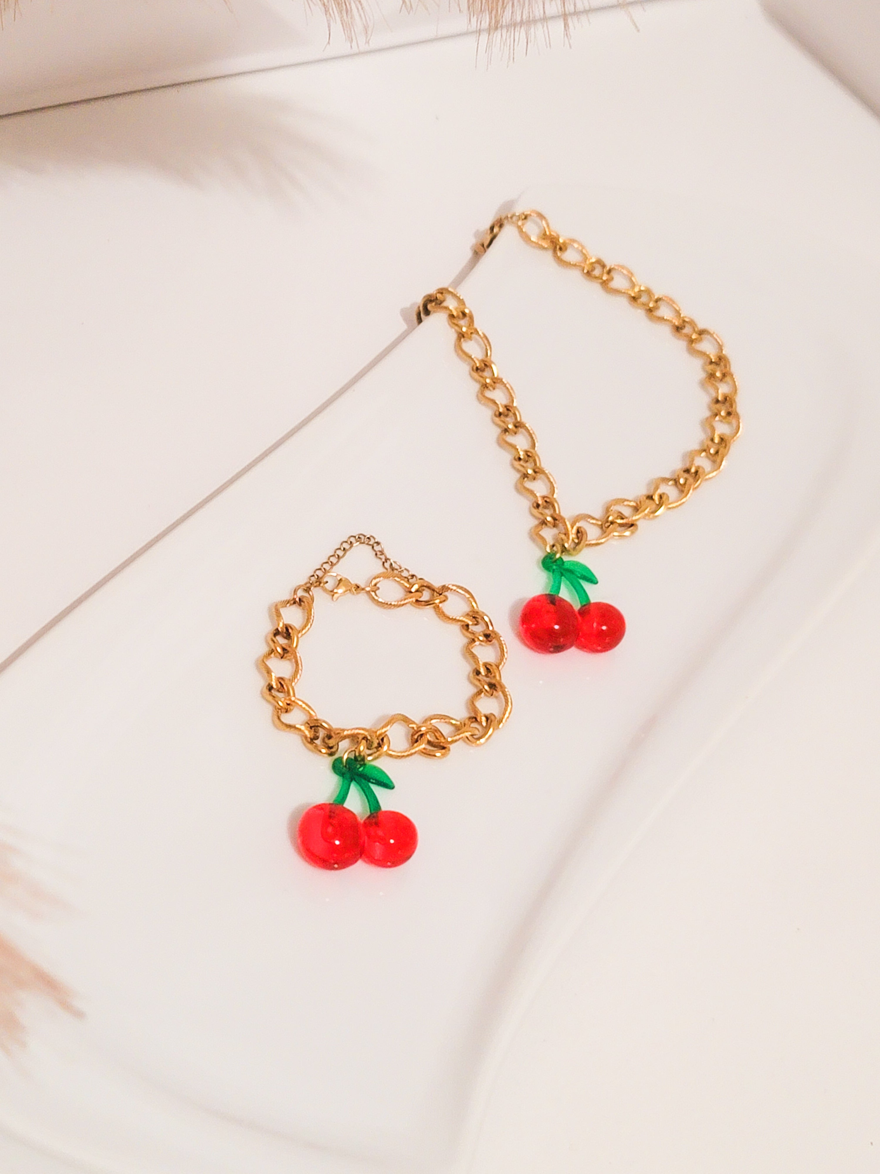 Cuban cherry necklace y bracelets 🍒🍒