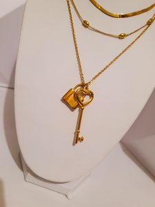 Lock and key necklace