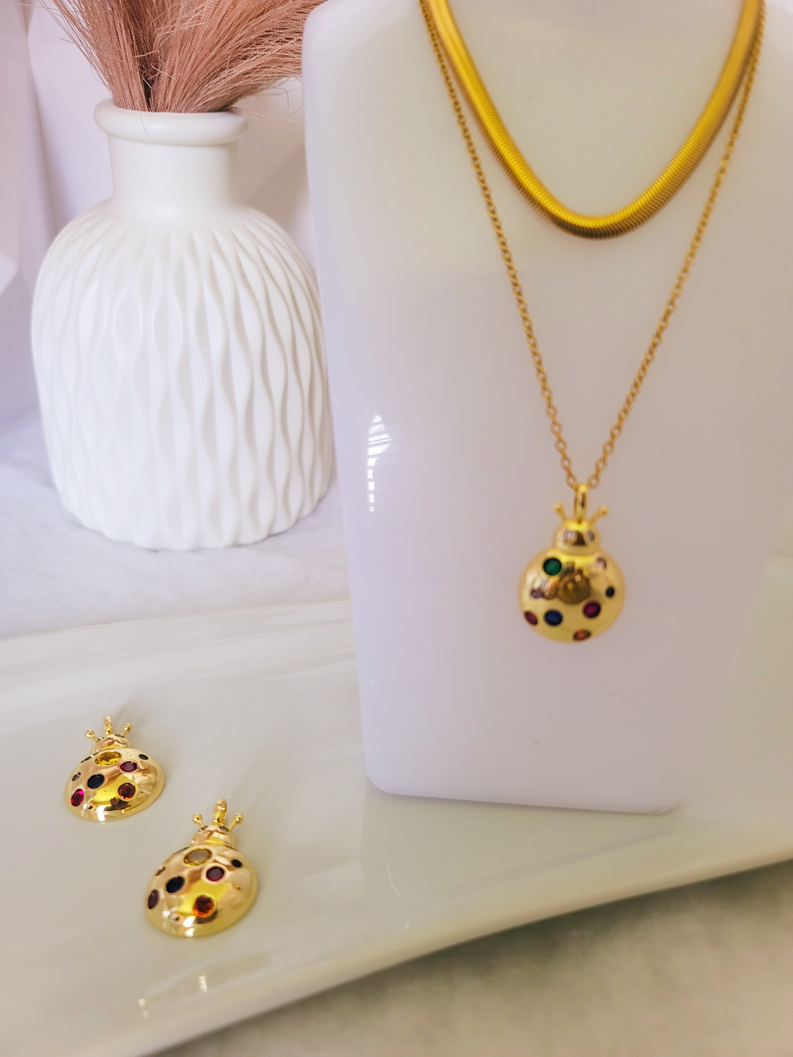 Lady bug necklace