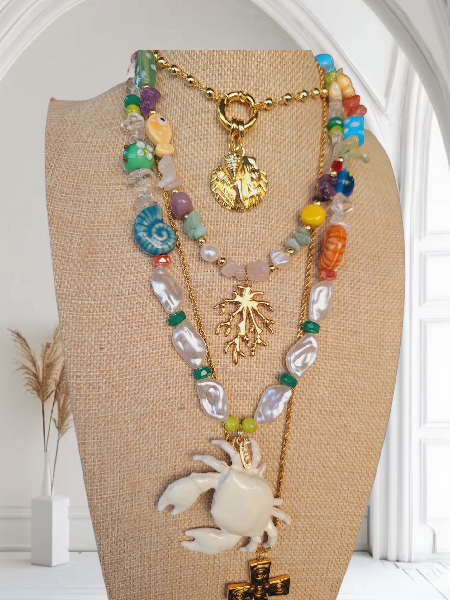 Crab chunky necklace
