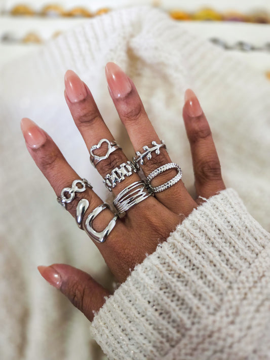 Basic silver rings