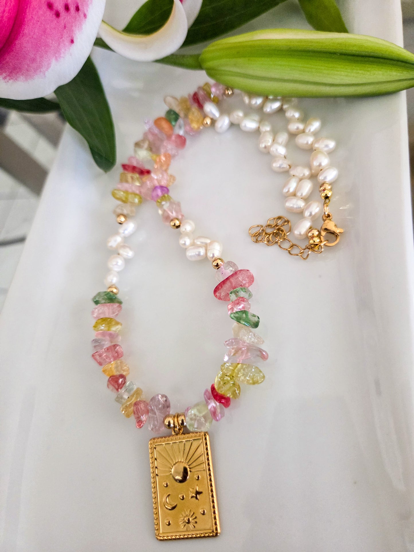 Cristal peal choker