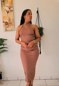 Chocolate midi drees