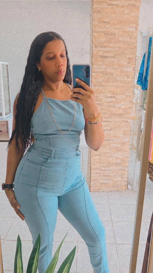 Denim romper