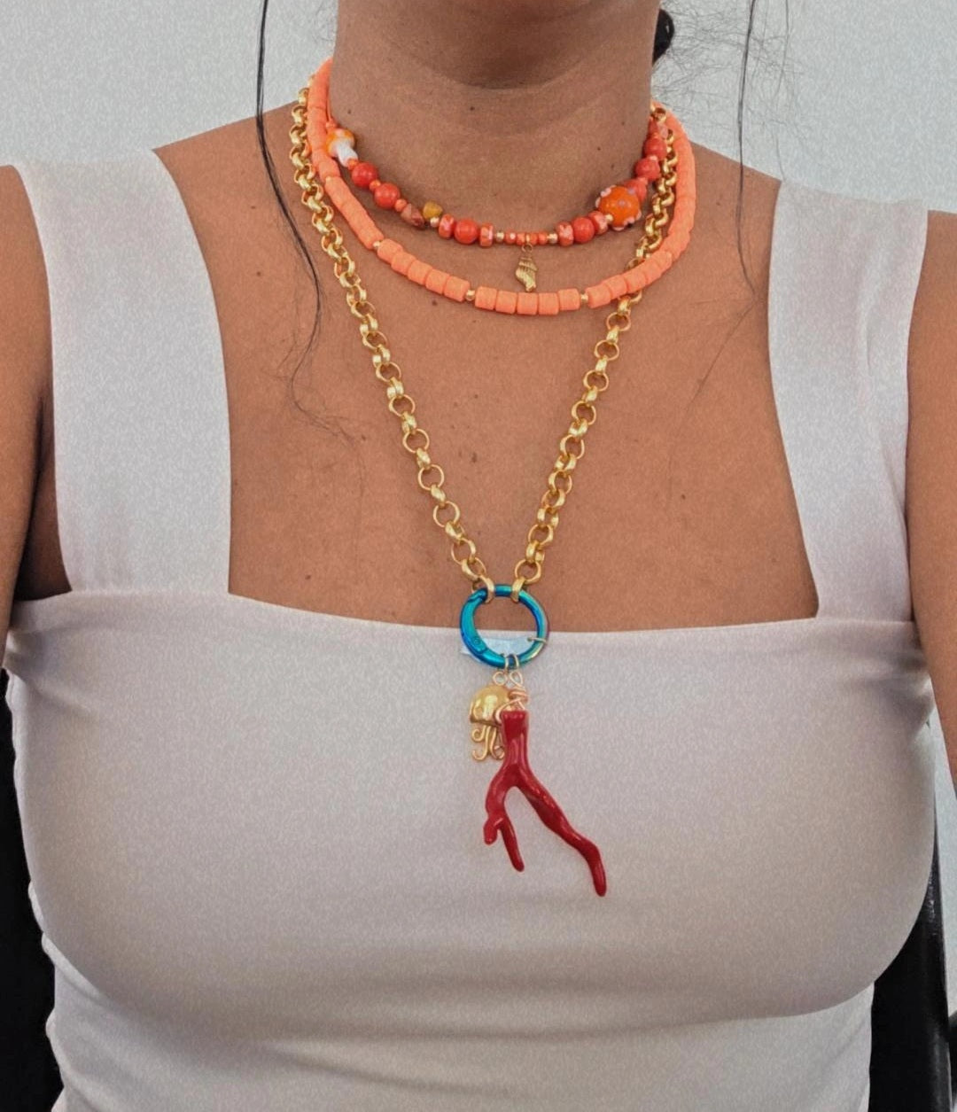 🌴"Brisa boricua"🌴 Coral neckleces