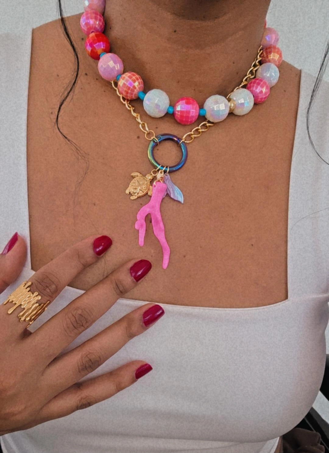 🌴"Brisa boricua"🌴 Coral neckleces