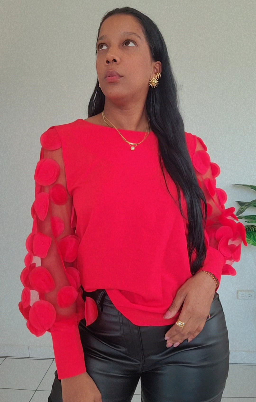 Red elegant blouse